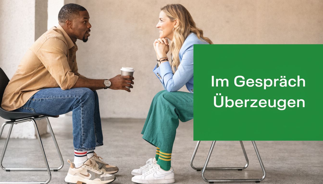 Ein Mann und eine Frau sitzen sich gegenüber in einem Gespräch und wirken dabei sehr konzentriert.